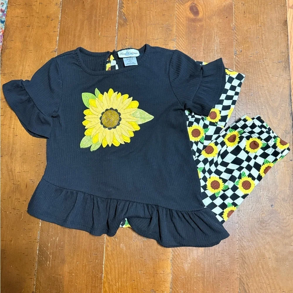Rare Editions Sunflower Set Girls Size 7 - Picture 1 of 12